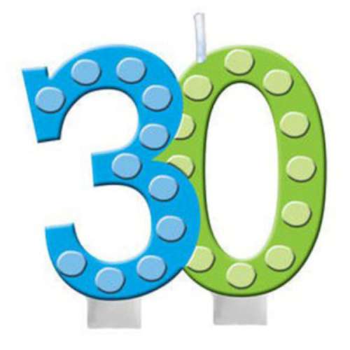 Number 30 Candle - Click Image to Close